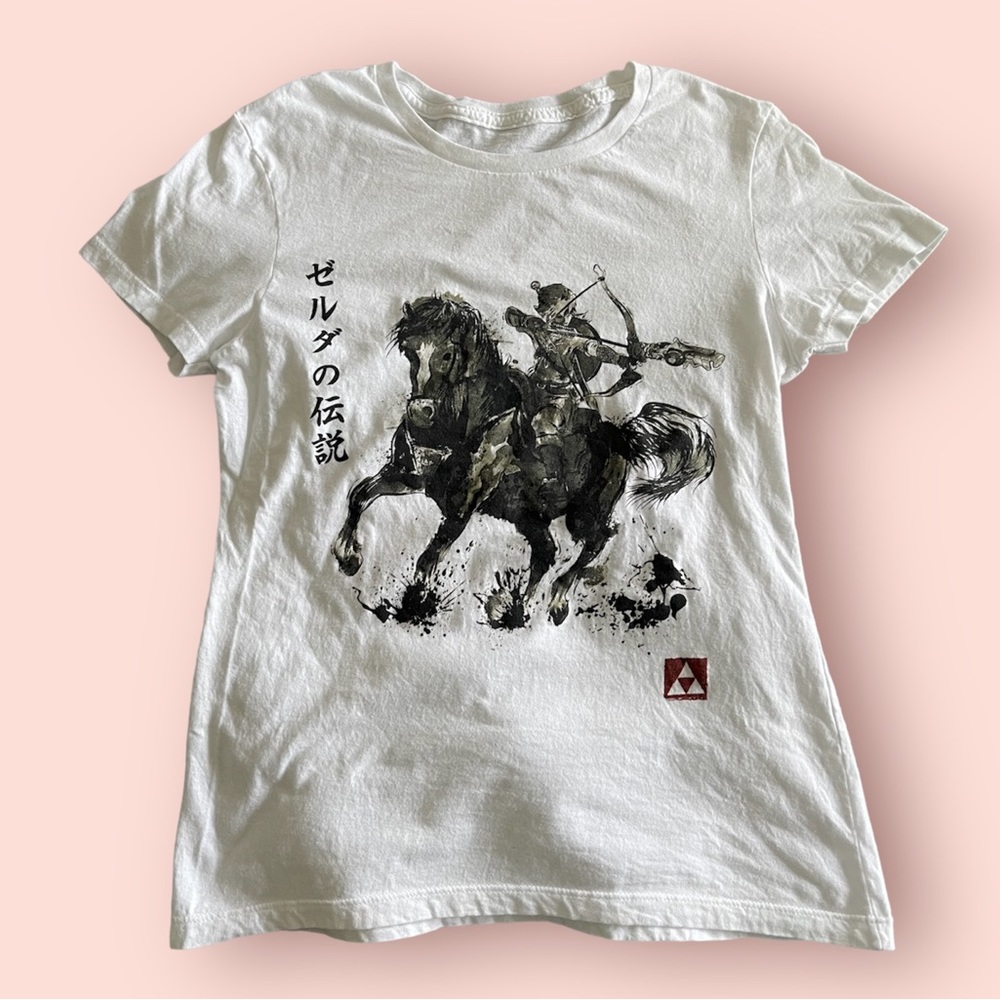2 for $10! Nintendo legend of Zelda Link on horse w/ bow & arrow drawn inspired